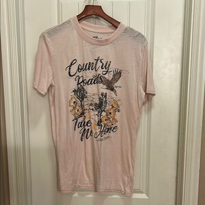 Country Roads Graphic Tee - Pink small